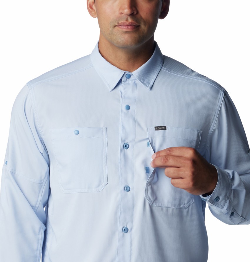 Columbia Sportswear Men Solid Casual Light Blue Shirt - Buy