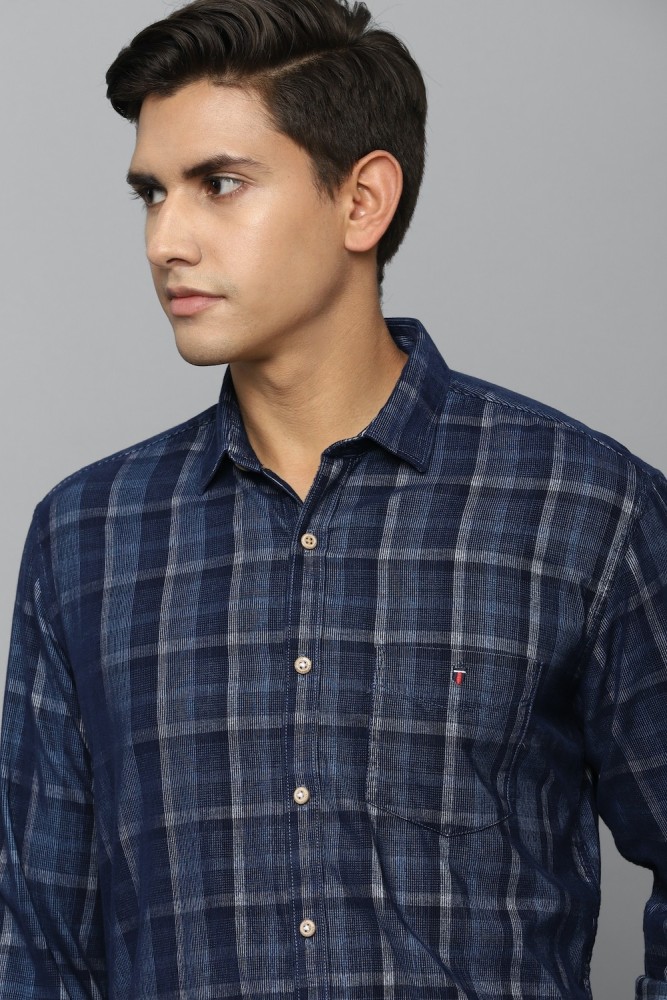 LOUIS PHILIPPE Men Checkered Casual Dark Blue Shirt - Buy LOUIS