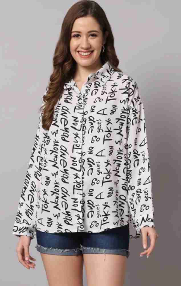 ColorMeGorgeous Women Printed Casual White Shirt - Buy