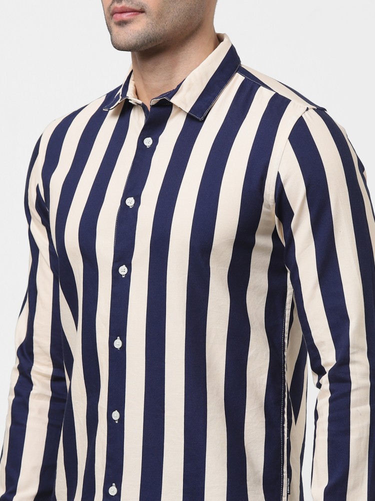 Jack & Jones Premium Heavyweight Jersey Stripe Shirt in beige-Neutral