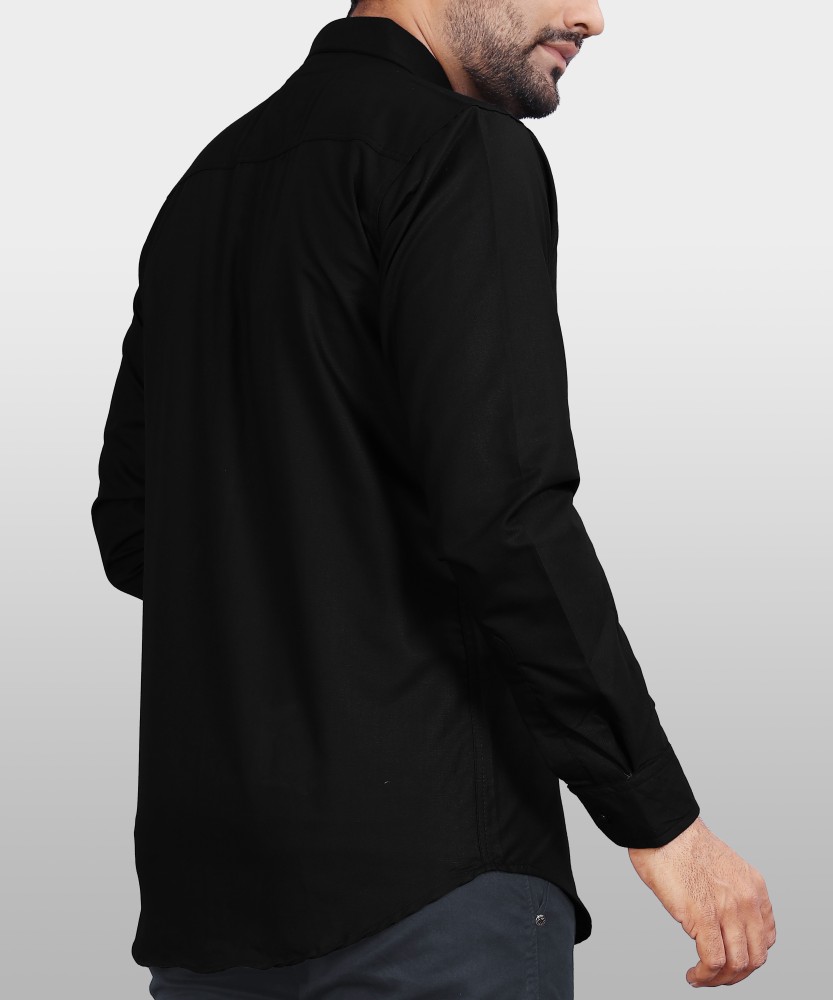 VeBNoR Men Solid Casual Black Shirt - Buy VeBNoR Men Solid Casual Black  Shirt Online at Best Prices in India