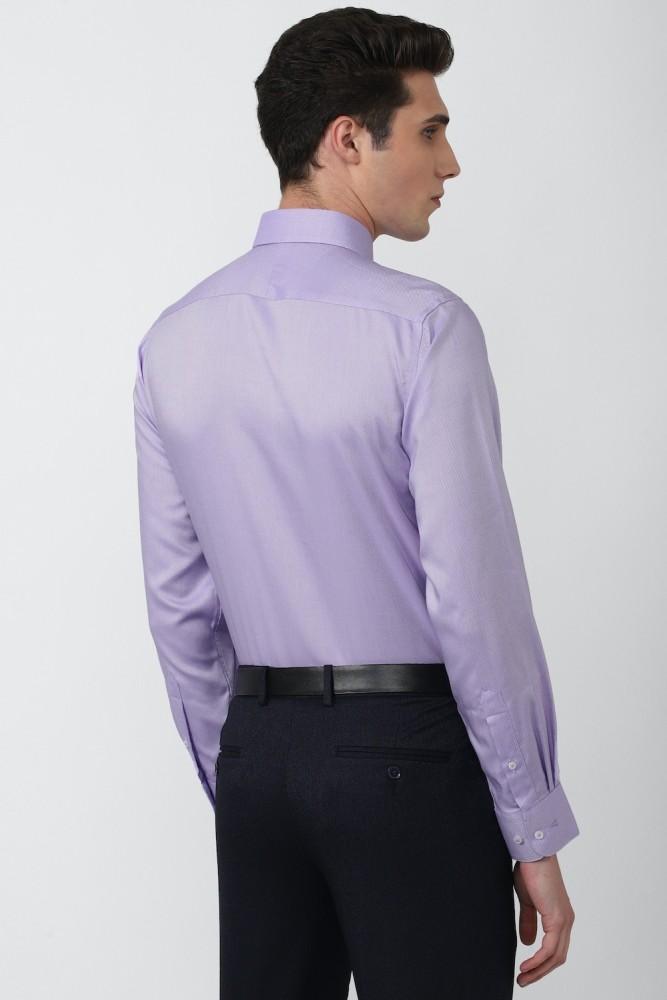 VAN HEUSEN Men Self Design Formal Purple Shirt Buy VAN HEUSEN