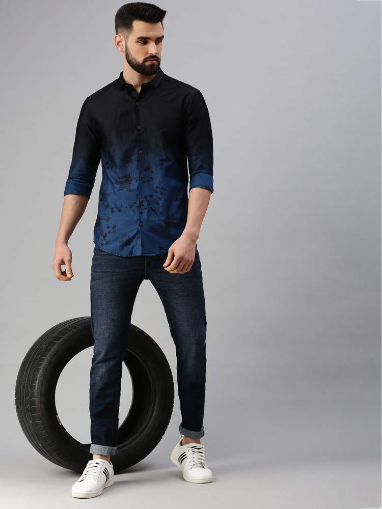 oquent Men Dyed/Ombre, Embellished Casual White Shirt - Buy oquent Men  Dyed/Ombre, Embellished Casual White Shirt Online at Best Prices in India