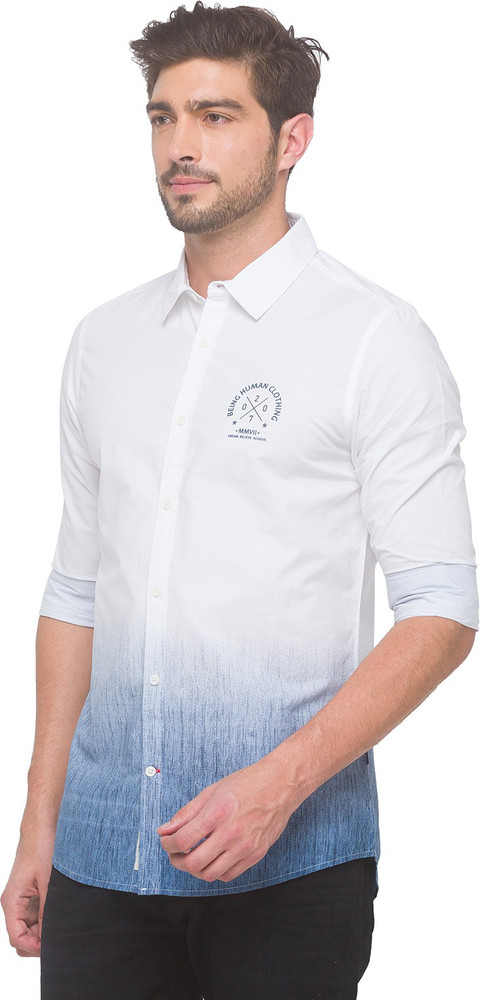 BEING HUMAN Men Solid Casual Blue Shirt - Buy BEING HUMAN Men Solid Casual  Blue Shirt Online at Best Prices in India | Flipkart.com