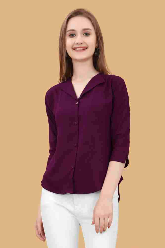 Rangmasti Women Solid Casual Purple Shirt Buy Rangmasti Women Solid Casual Purple Shirt Online at Best Prices in India Flipkart