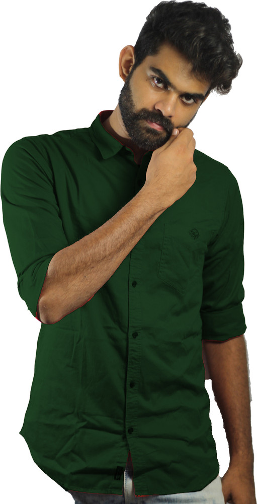 Indi Hemp Men Solid Casual Dark Green Shirt Buy Indi Hemp Men