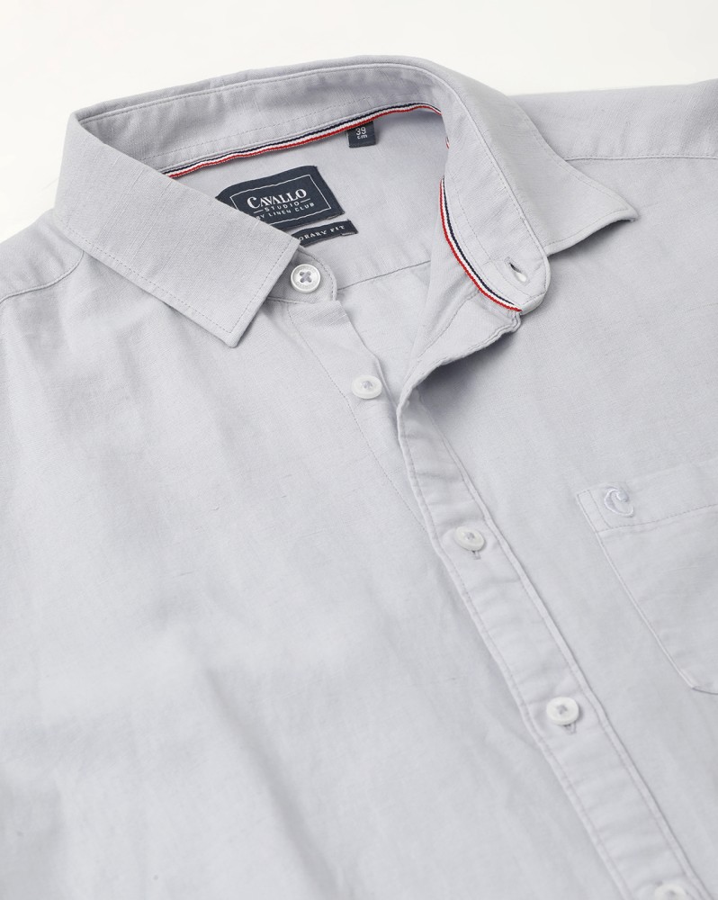 CAVALLO BY LINEN CLUB Men Solid Casual White Shirt - Buy CAVALLO BY LINEN  CLUB Men Solid Casual White Shirt Online at Best Prices in India