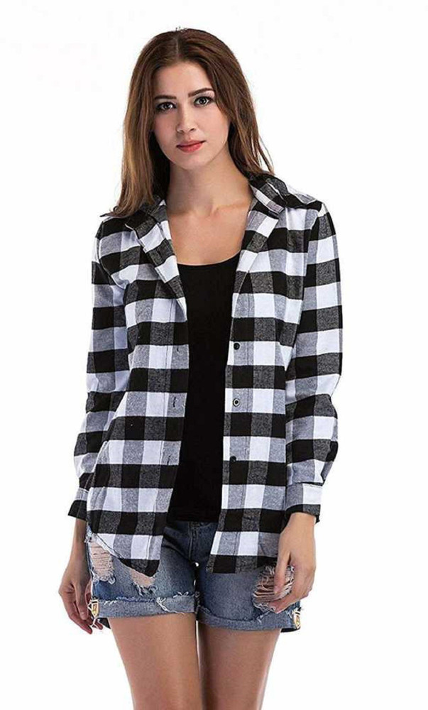 SHAIRA FASHION Women Checkered Casual White, Black Shirt - Buy SHAIRA  FASHION Women Checkered Casual White, Black Shirt Online at Best Prices in  India | Flipkart.com