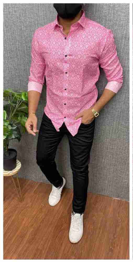 pink shirt outfit men