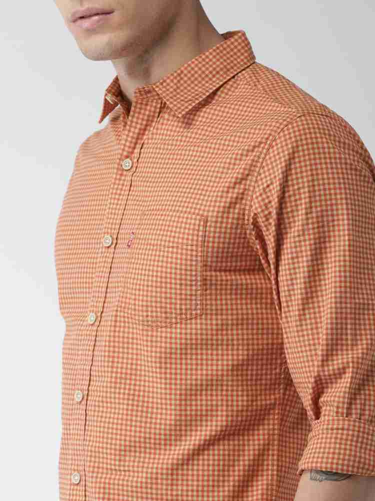 Levi's Vintage Clothing - Authenticated Shirt - Cotton Orange Tartan for Men, Never Worn, with Tag