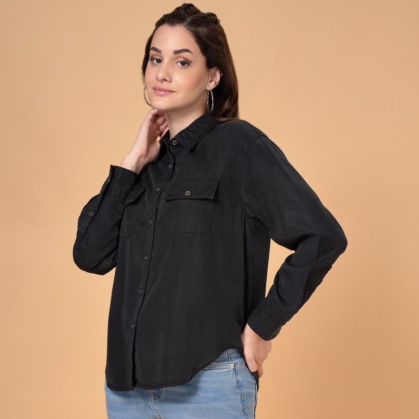 Womens shops black jean shirt