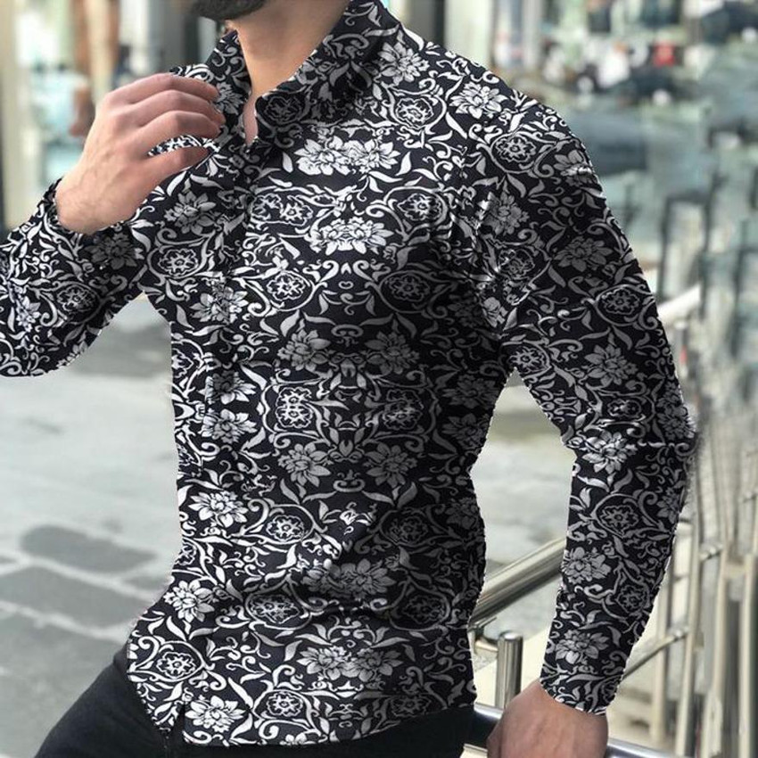 Printed black shirt sale