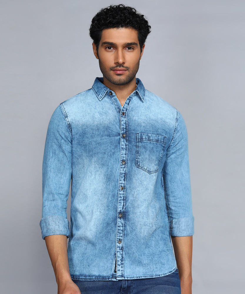 WROGN Men Washed Casual Blue Shirt Buy WROGN Men Washed Casual Blue Shirt Online at Best Prices in India Flipkart