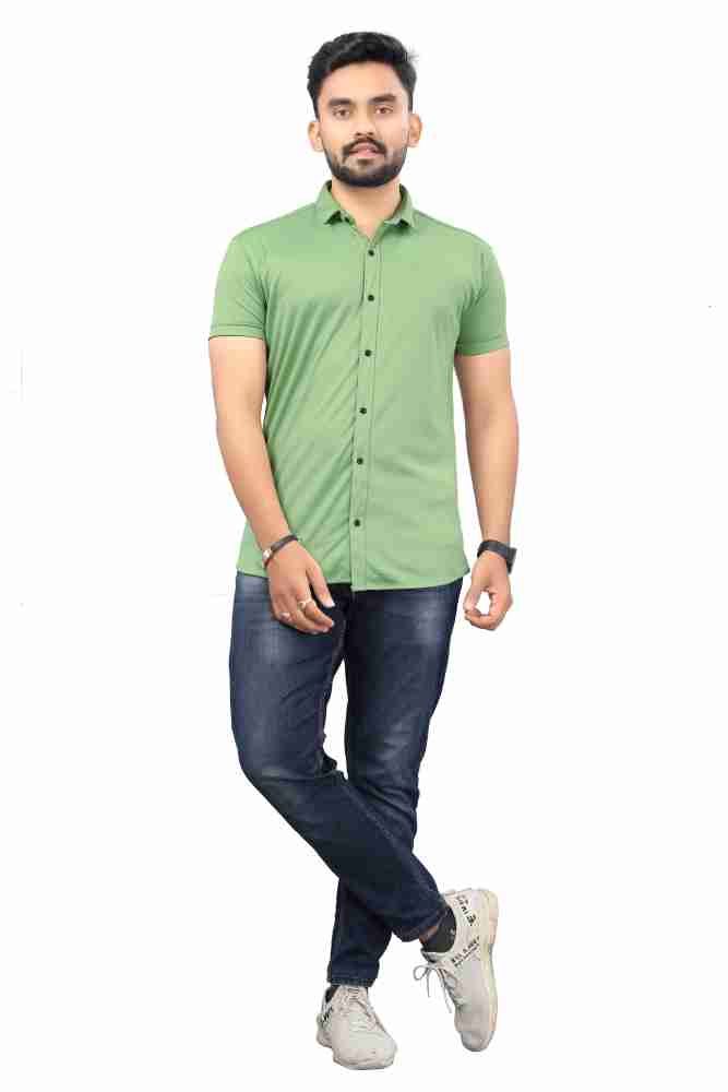 Light Green Fit Linen Shirt, 48% OFF