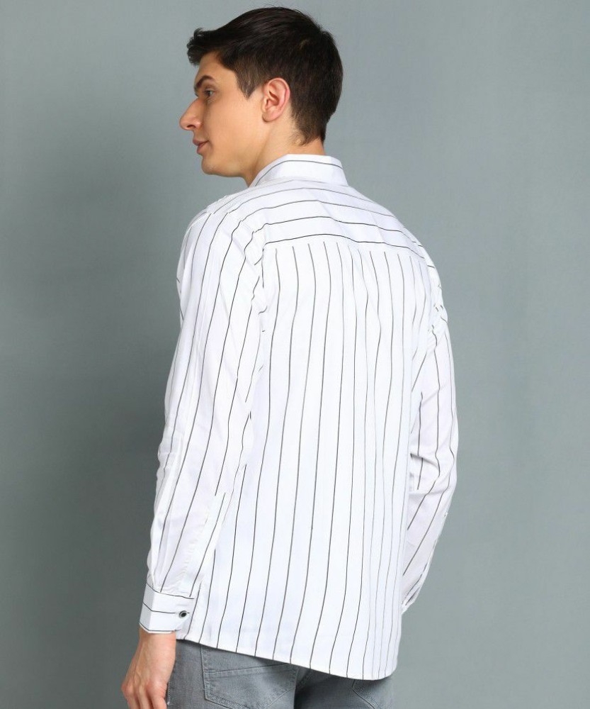 Jai Textiles Men Striped Casual Black Shirt - Buy Jai Textiles Men Striped  Casual Black Shirt Online at Best Prices in India
