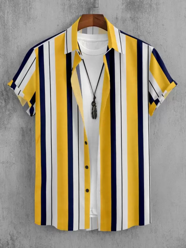 Yellow black white shirt top