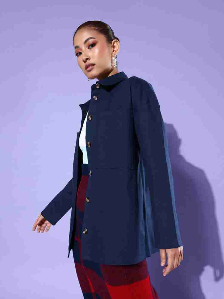 Oasis blue hazel 2025 panel fitted coat