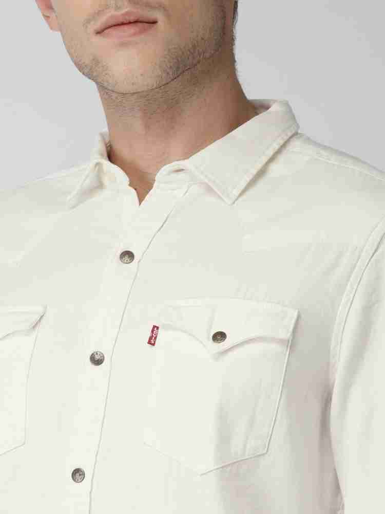 Levi's white denim shirt sales mens