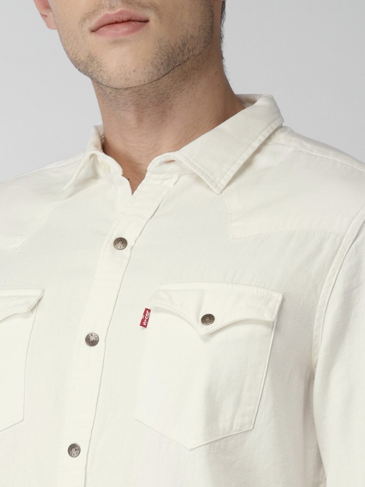 oquent Men Dyed/Ombre, Embellished Casual White Shirt - Buy oquent Men  Dyed/Ombre, Embellished Casual White Shirt Online at Best Prices in India