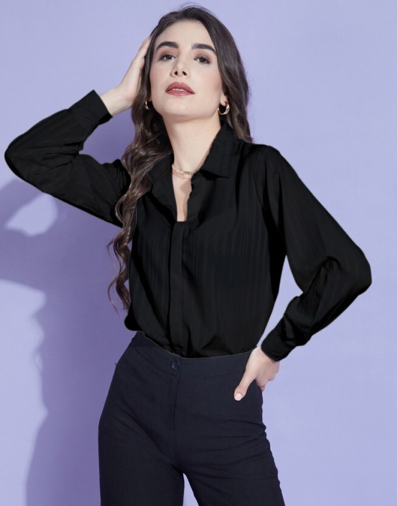 Babaa Women Striped Casual Black Shirt Buy Babaa Women Striped Casual Black Shirt Online at Best Prices in India Flipkart