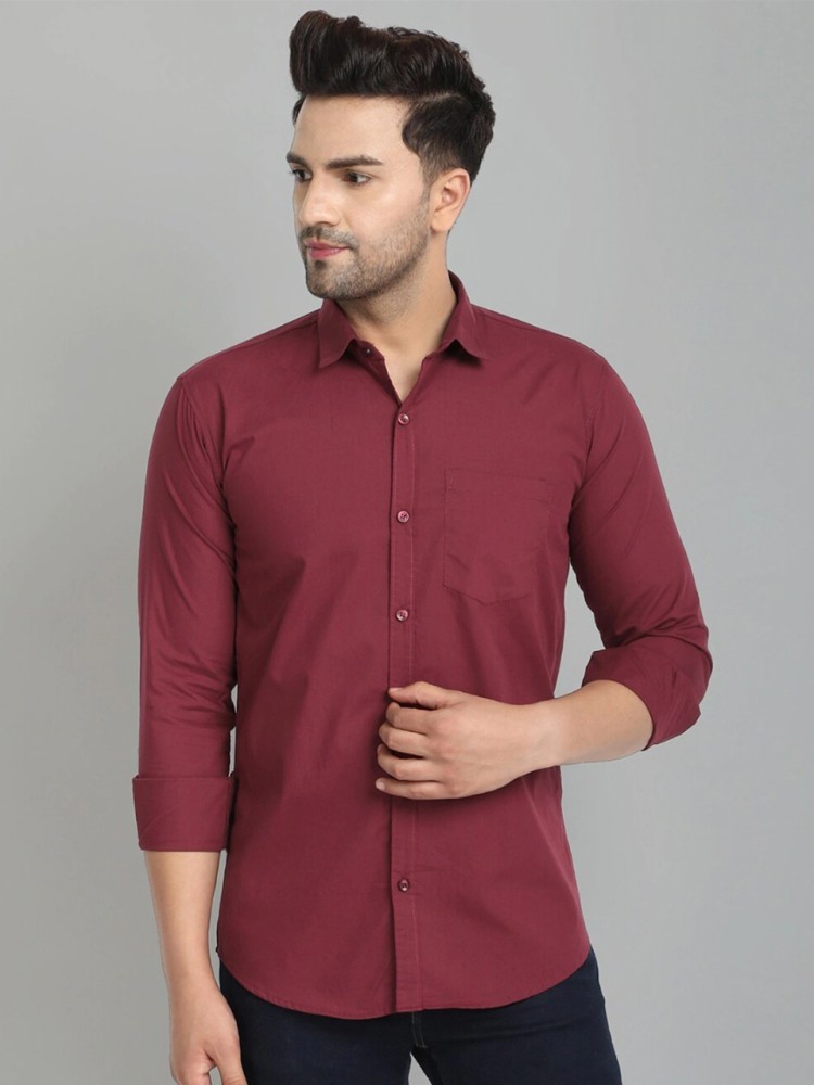 Maroon shirt shop mens fashion