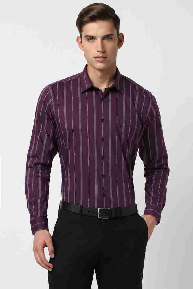 VAN HEUSEN Men Striped Formal Purple Shirt - Buy VAN HEUSEN Men Striped  Formal Purple Shirt Online at Best Prices in India