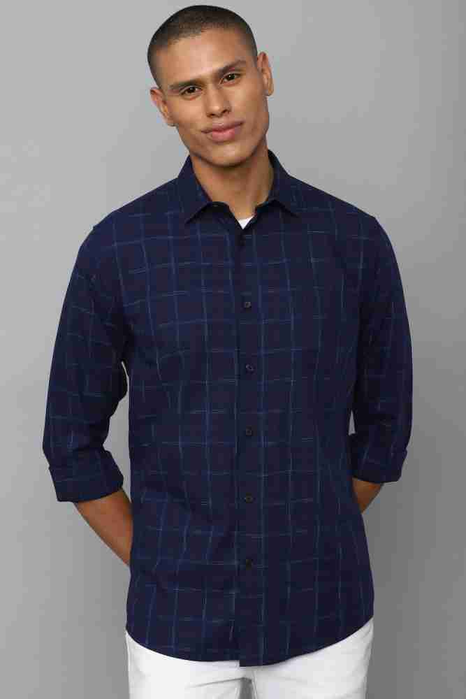 Allen Solly Men Checkered Casual Dark Blue Shirt Buy Allen Solly Men Checkered Casual Dark Blue Shirt Online at Best Prices in India Flipkart