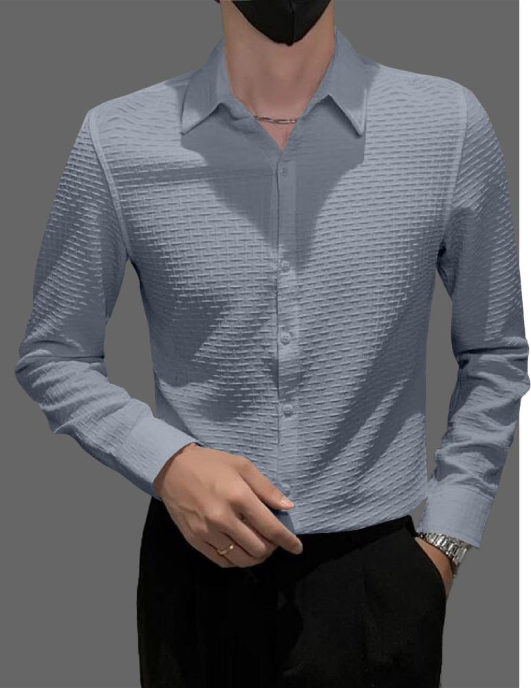 KHANJAN FASHION Men Self Design Casual Grey Shirt Buy KHANJAN FASHION Men Self Design Casual Grey Shirt Online at Best Prices in India Flipkart