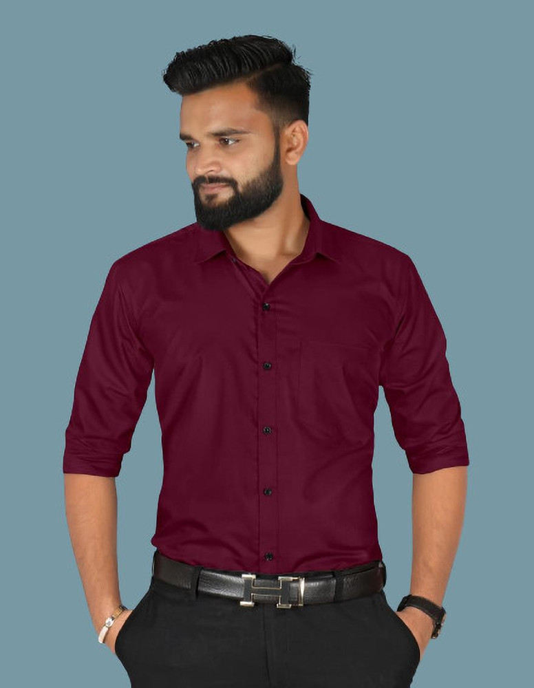 VARANI CREATION Men Solid Formal Maroon Shirt Buy VARANI CREATION Men Solid Formal Maroon Shirt Online at Best Prices in India Flipkart