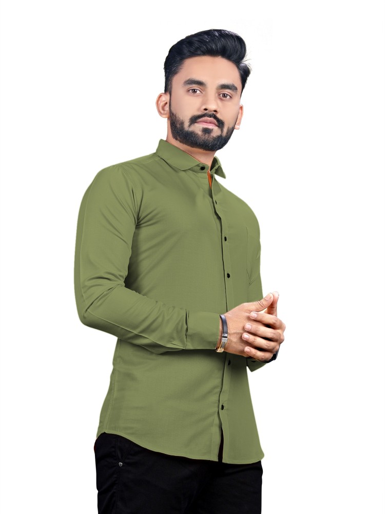 Mahii fashion Men Solid Casual Green Shirt - Buy Mahii fashion Men