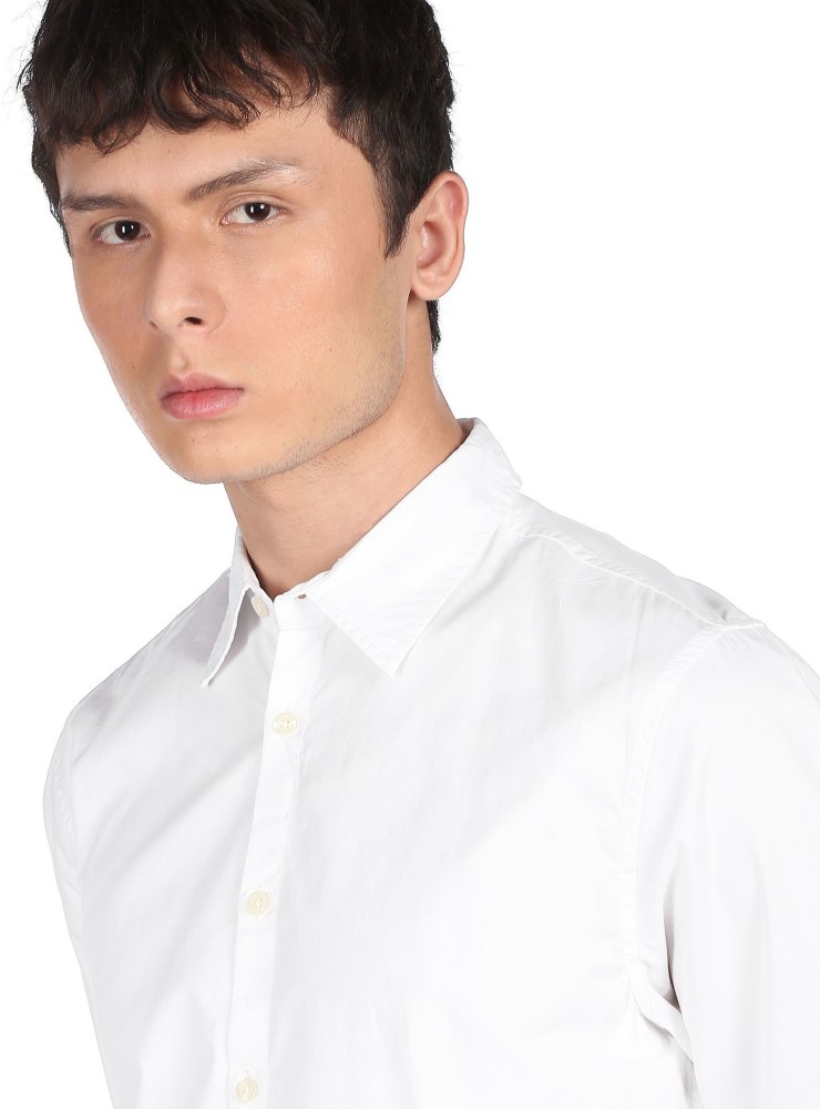 Calvin Klein Jeans Men Printed Casual White Shirt - Buy Calvin Klein Jeans  Men Printed Casual White Shirt Online at Best Prices in India