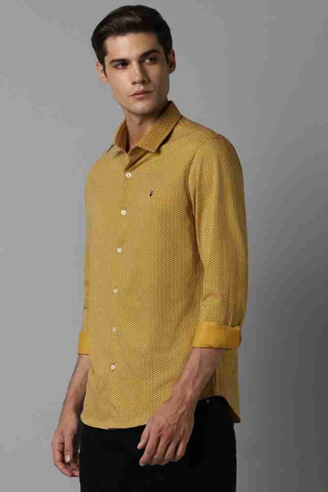 Louis Philippe cotton yellow printed t shirt - G3-MTS16180