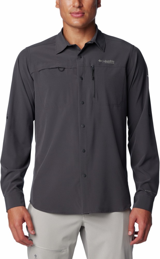 Columbia Sportswear Men Solid Casual Grey Shirt - Buy Columbia Sportswear  Men Solid Casual Grey Shirt Online at Best Prices in India