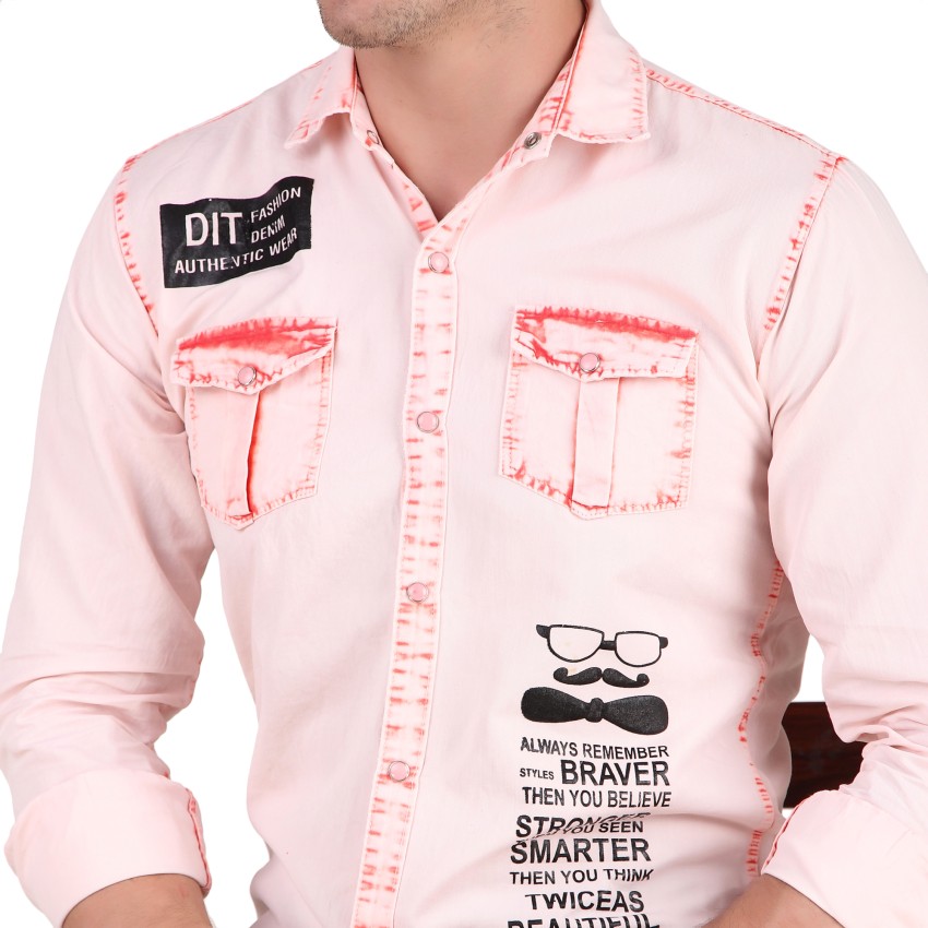 Buy Plus91 Men Solid Casual Pink Shirt Online at Best Prices in