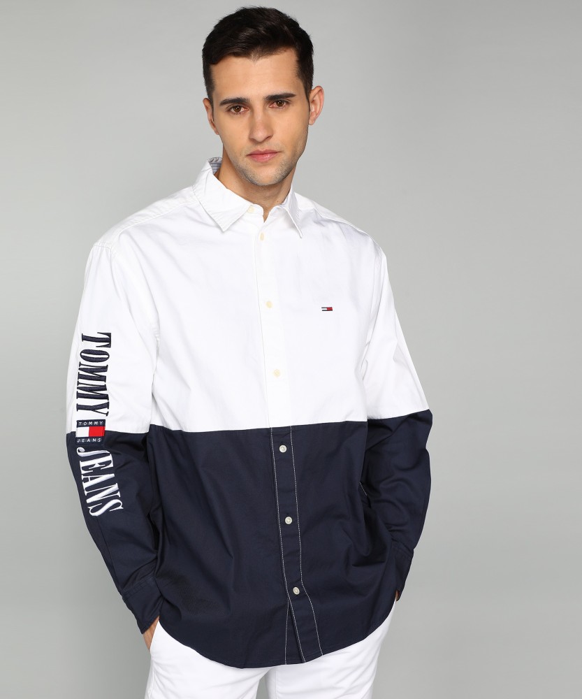 HILFIGER Men Block Casual White Shirt - Buy TOMMY HILFIGER Men Block White Shirt Online at Best Prices in India | Flipkart.com