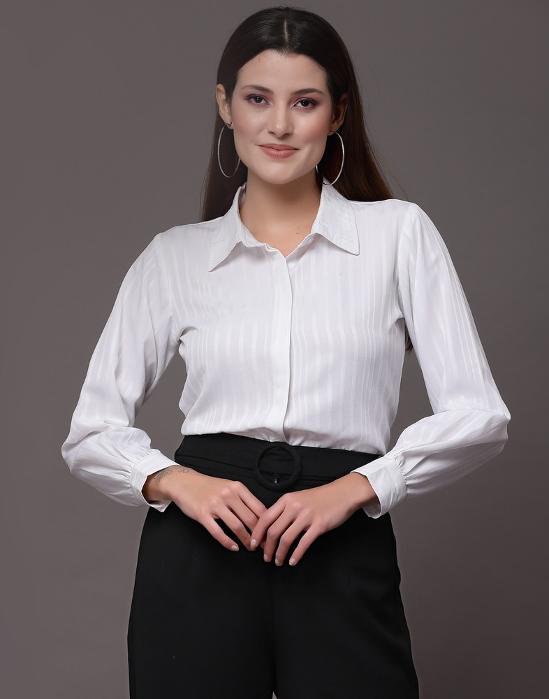 womens formal white blouse