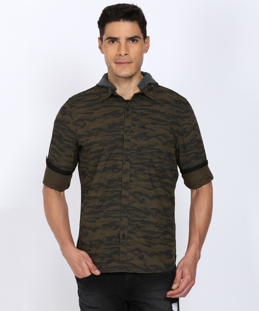 WROGN Men Military Camouflage Casual Green Shirt Buy WROGN Men