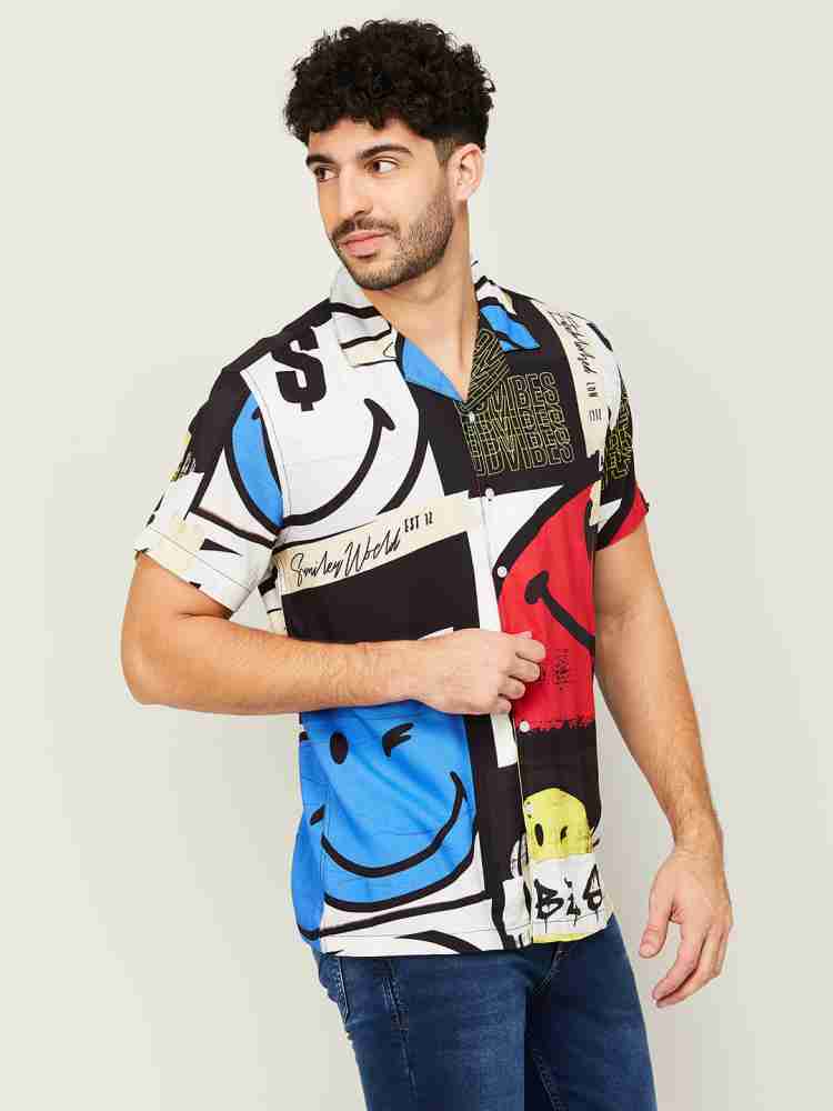 Buy SmileyWorld Multi Regular Fit Printed Shirt for Mens Online @ Tata CLiQ