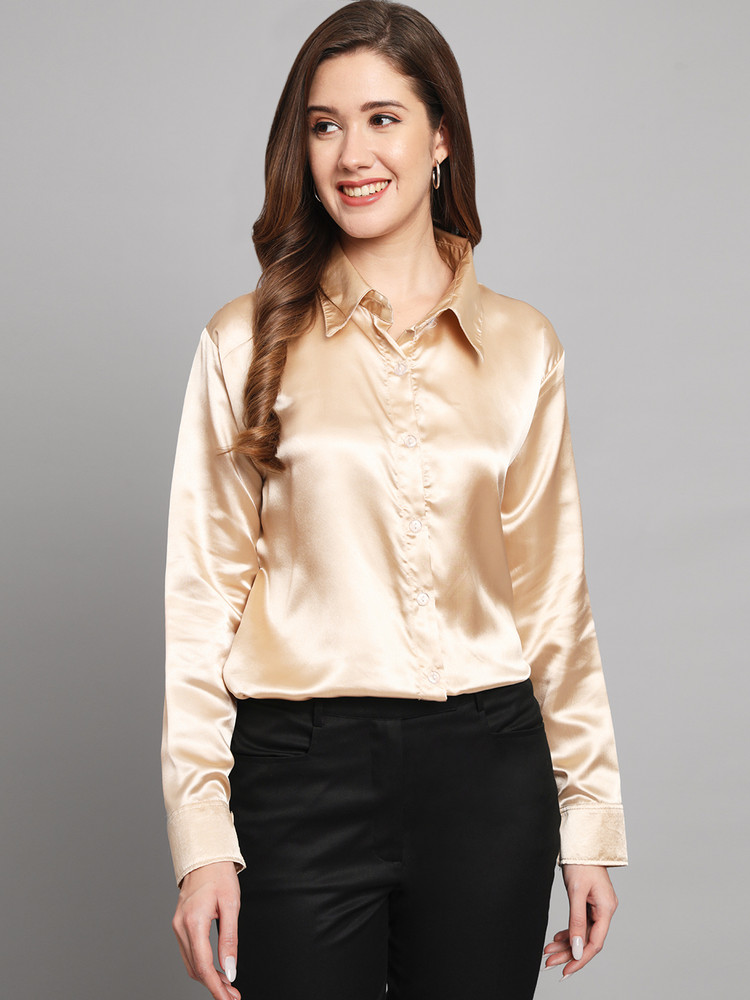 golden satin shirt
