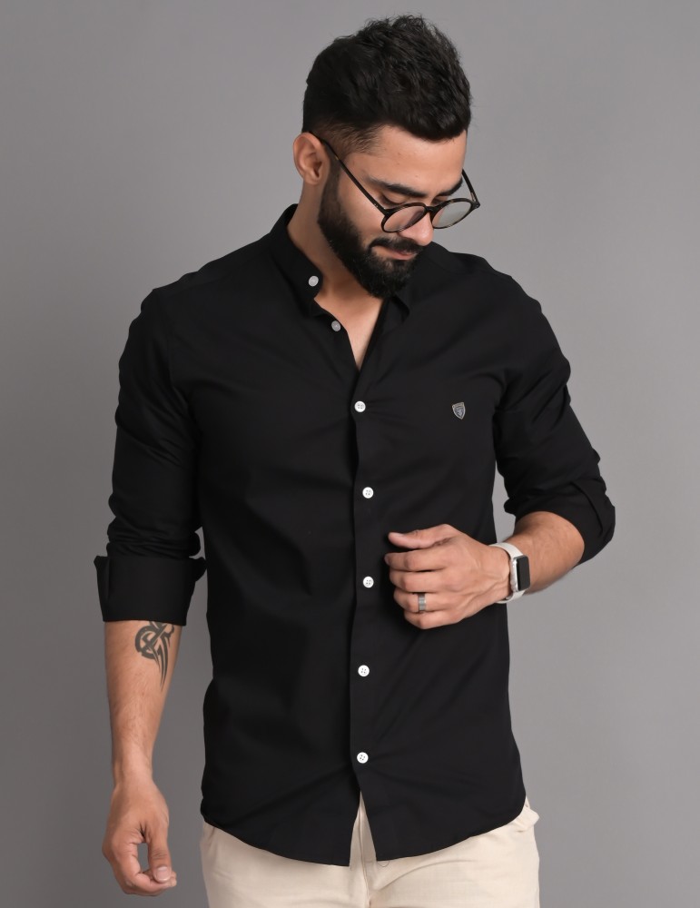 FUBAR Men Solid Casual Black Shirt - Buy FUBAR Men Solid Casual