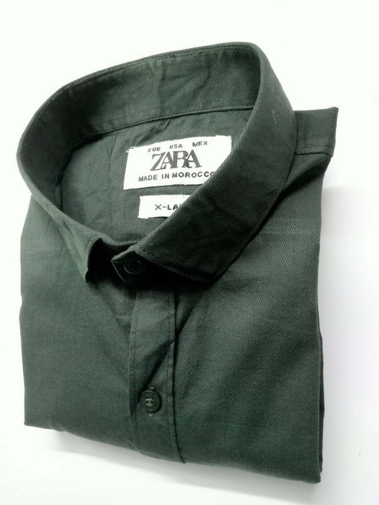 ZARA COLLECTON Men Solid Formal Green Shirt - Buy ZARA COLLECTON