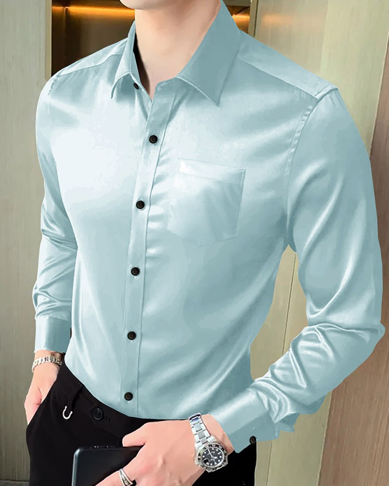 BLIVE Men Solid Formal Light Blue Shirt Buy BLIVE Men Solid