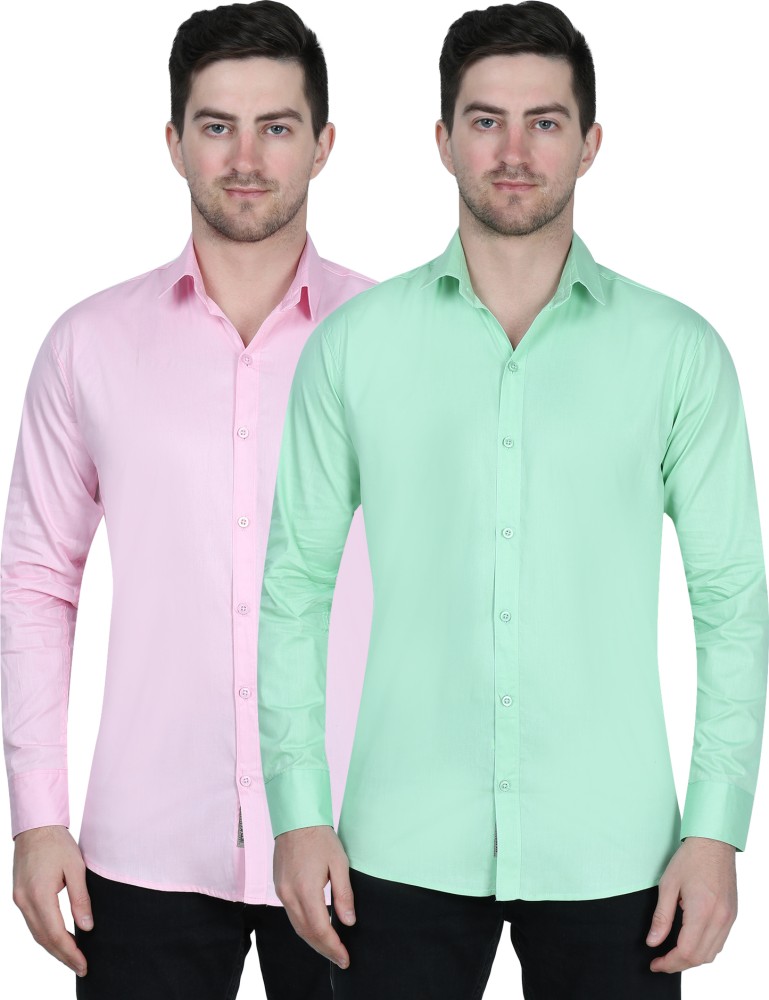 pink and green mens shirt