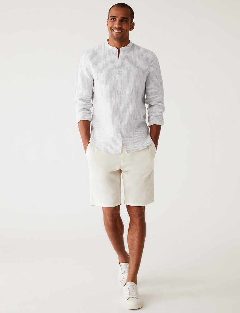 MARKS SPENCER Men Striped Casual White Black Shirt Buy MARKS