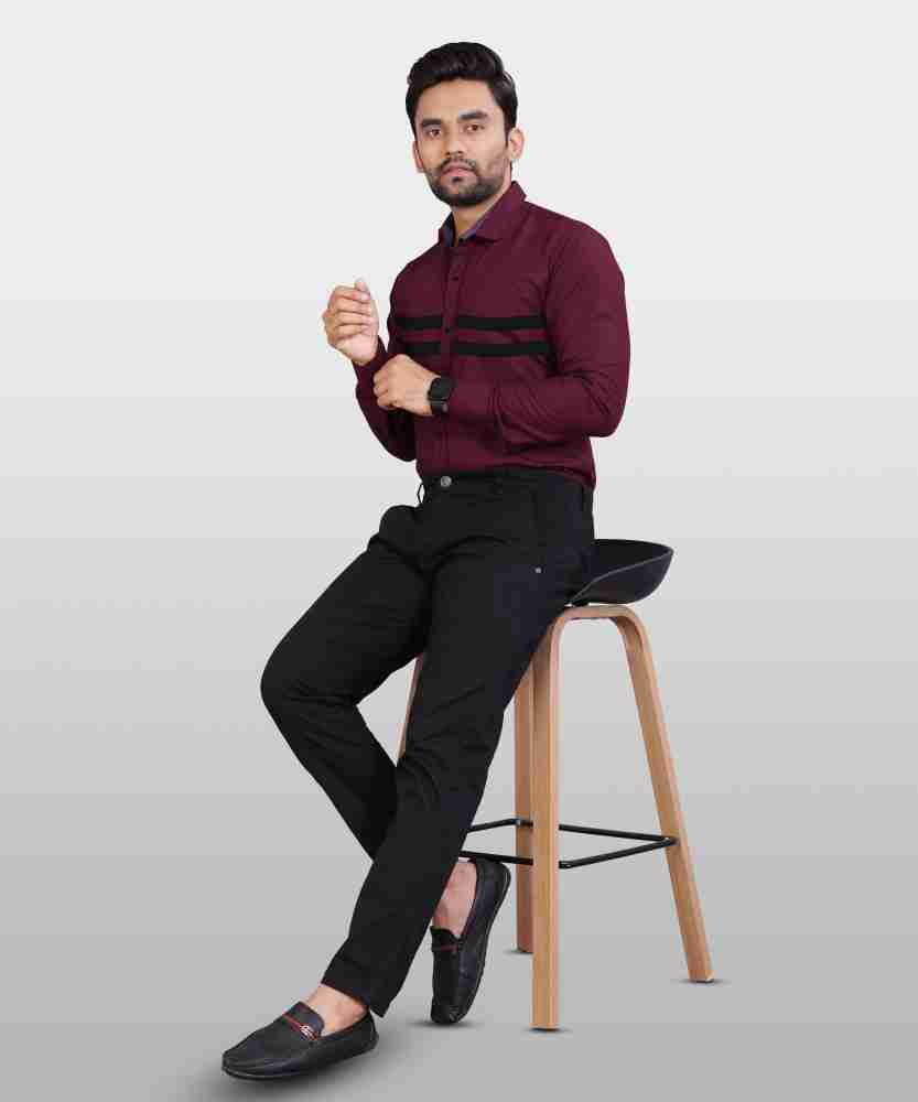 VeBNoR Men Solid Casual Maroon Shirt - Buy VeBNoR Men Solid Casual Maroon  Shirt Online at Best Prices in India