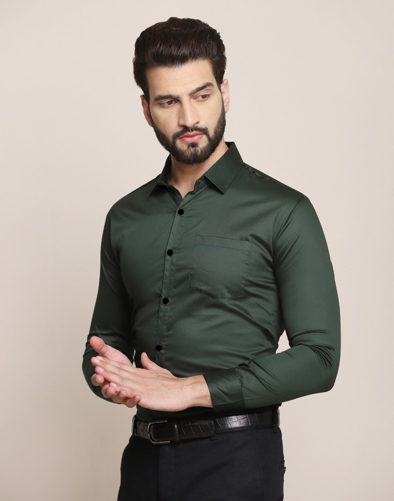 Buy Men Blue Slim Fit Solid Full Sleeves Formal Shirt Online