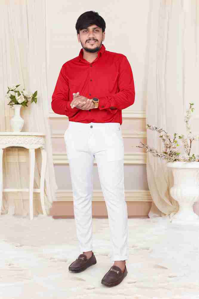Imperia Fashion Men Self Design Casual Red White Shirt Buy