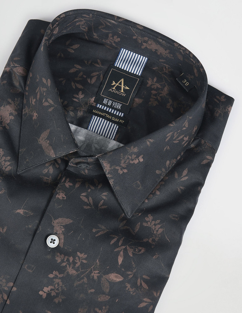 Arrow Newyork Men Printed Casual Brown Black Shirt Buy Arrow Newyork Men Printed Casual Brown Black Shirt Online at Best Prices in India Flipkart