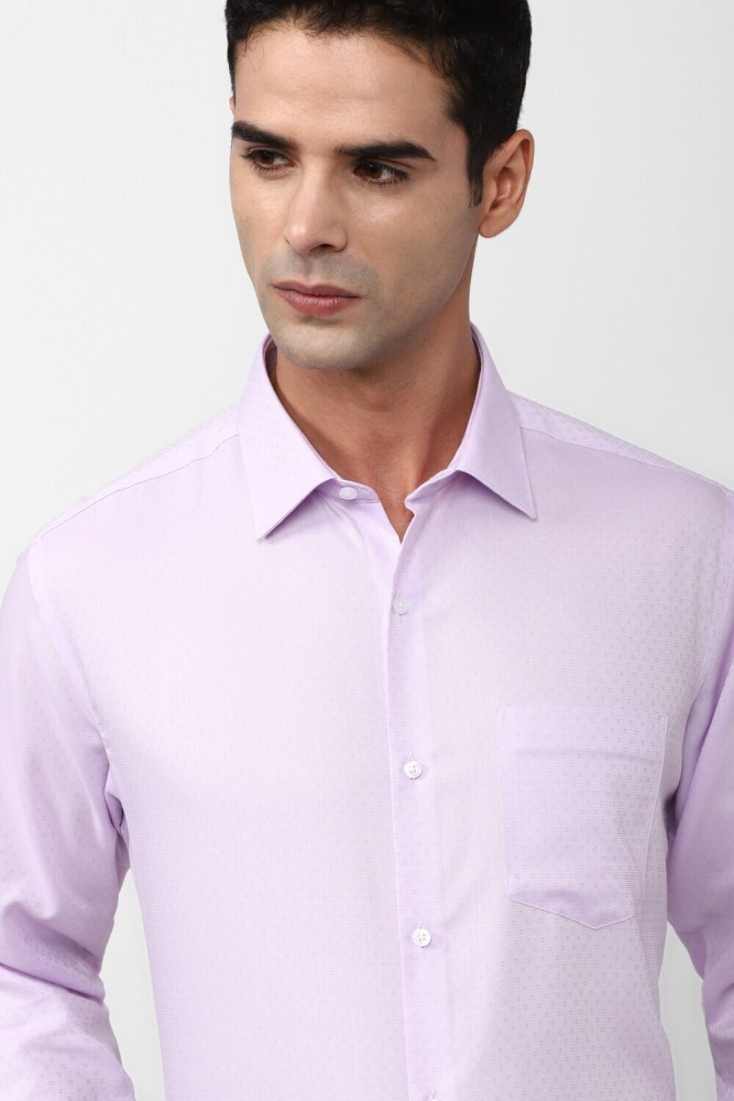 VAN HEUSEN Men Self Design Formal Purple Shirt - Buy VAN HEUSEN