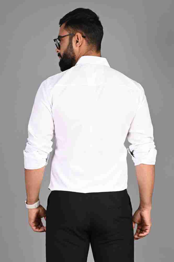 FUBAR Men Solid Formal White Shirt - Buy FUBAR Men Solid Formal White Shirt  Online at Best Prices in India